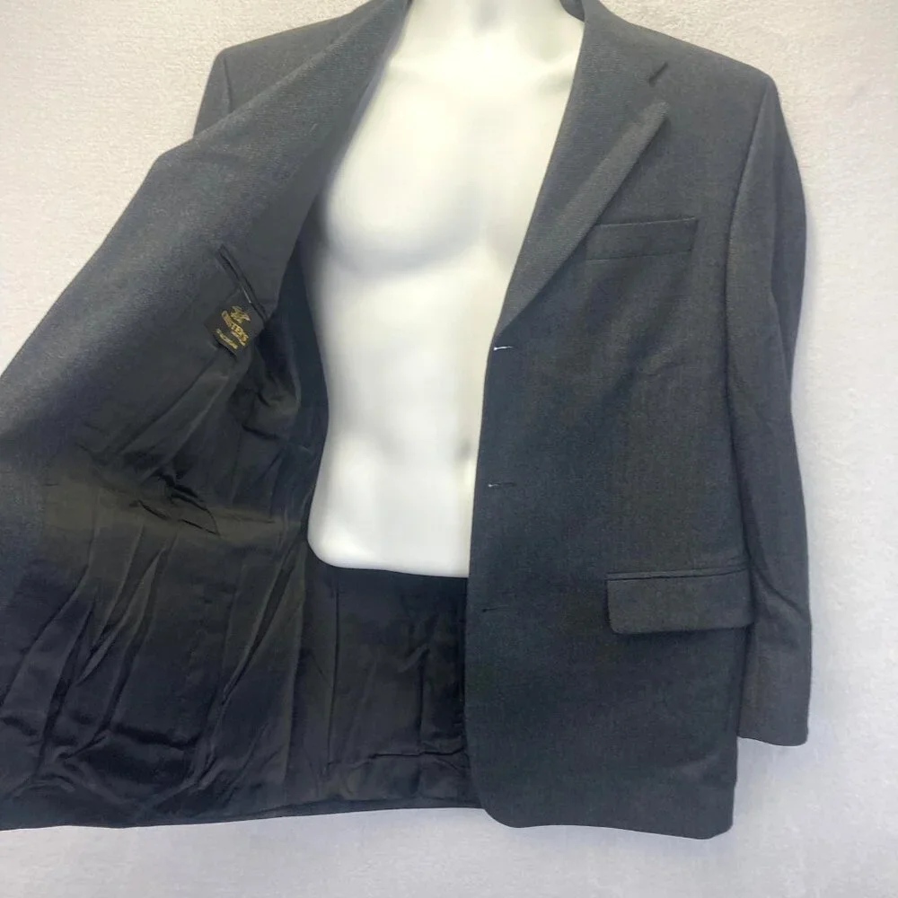 Peerless Man‎ 100% Lambswool Blazer Sport Coat Mens 42R Gray Plaid Jacket Canada
